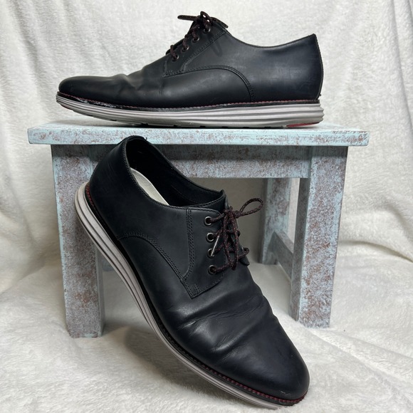 Cole Haan Mens Black Leather Grand Os‎ Oxford Lace Up Dress Shoes 10 M